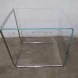 Table d'appoint vintage en verre