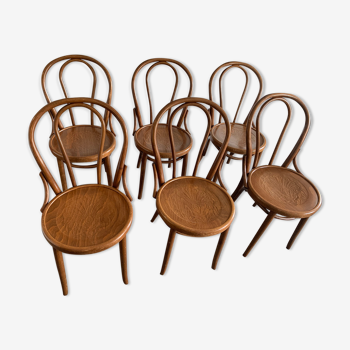 Série de 6 chaises de bistrot