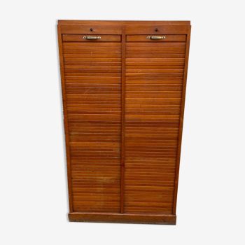 Storage craft cabinet with double oak curtains 1950