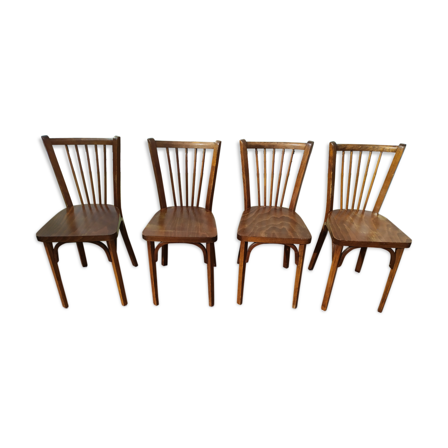 Lot de 4 chaises de bistrot bois Baumann