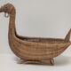 Zoomorphic basket bird, wicker braided vintage
