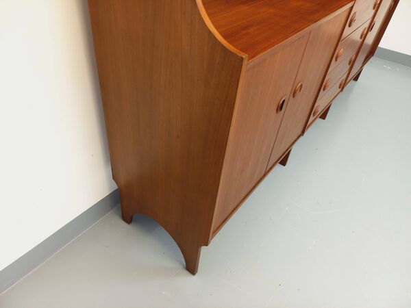 Meuble de rangement bibliothèque scandinave vintage 3 parties en teck