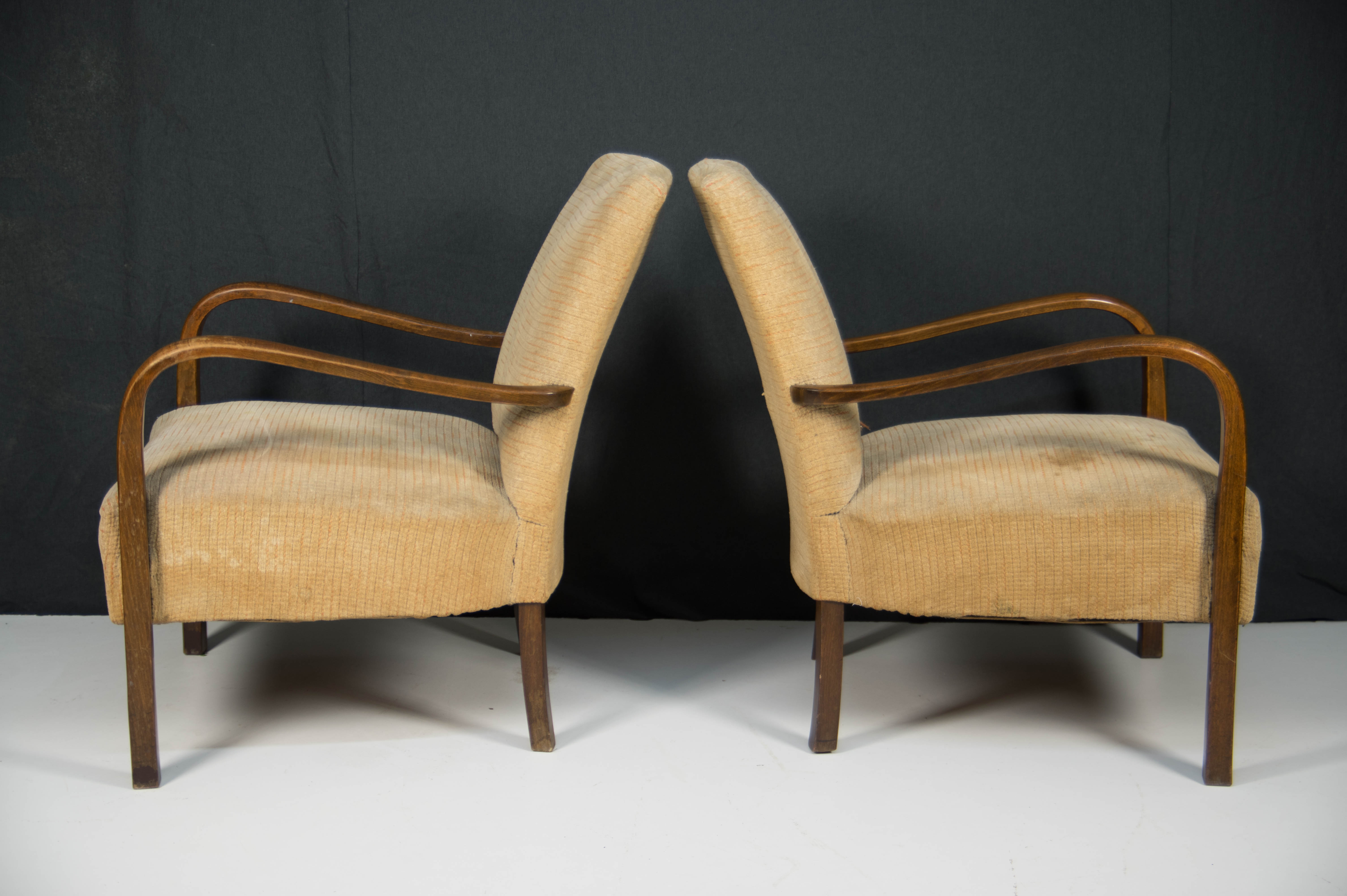 Art Deco Armchairs by Fischel, 1930s, Set of Two