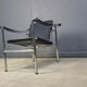 LC-1 chair in black ponyskin by Le Corbusier for Cassina 1970s