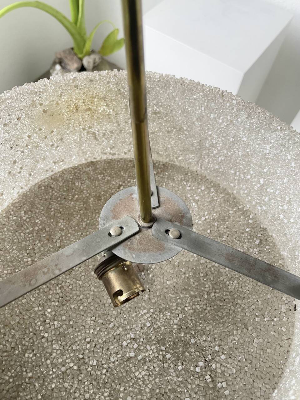 70s granite Perspex pendant light