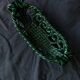 Green woven ceramic fruit bowl