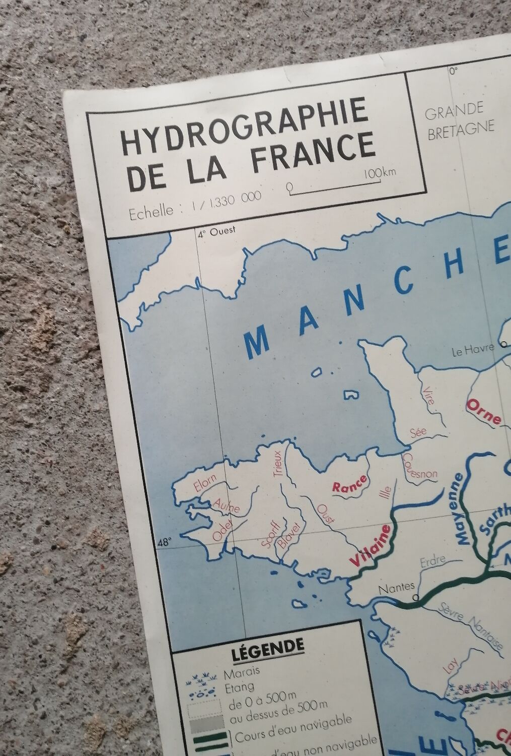 Carte scolaire vintage mdi FRANCE Méditerranée