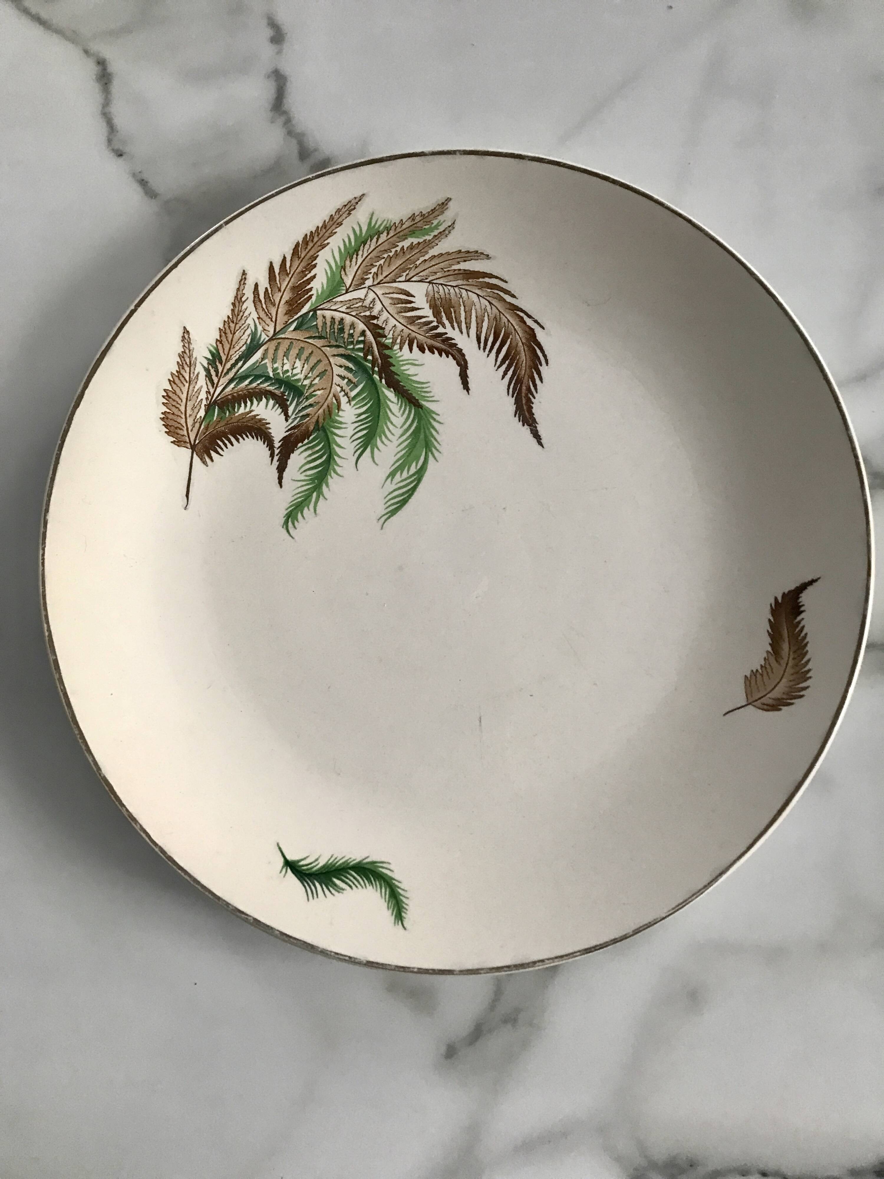 Very pretty vintage Digoin Sarreguemines fern dish