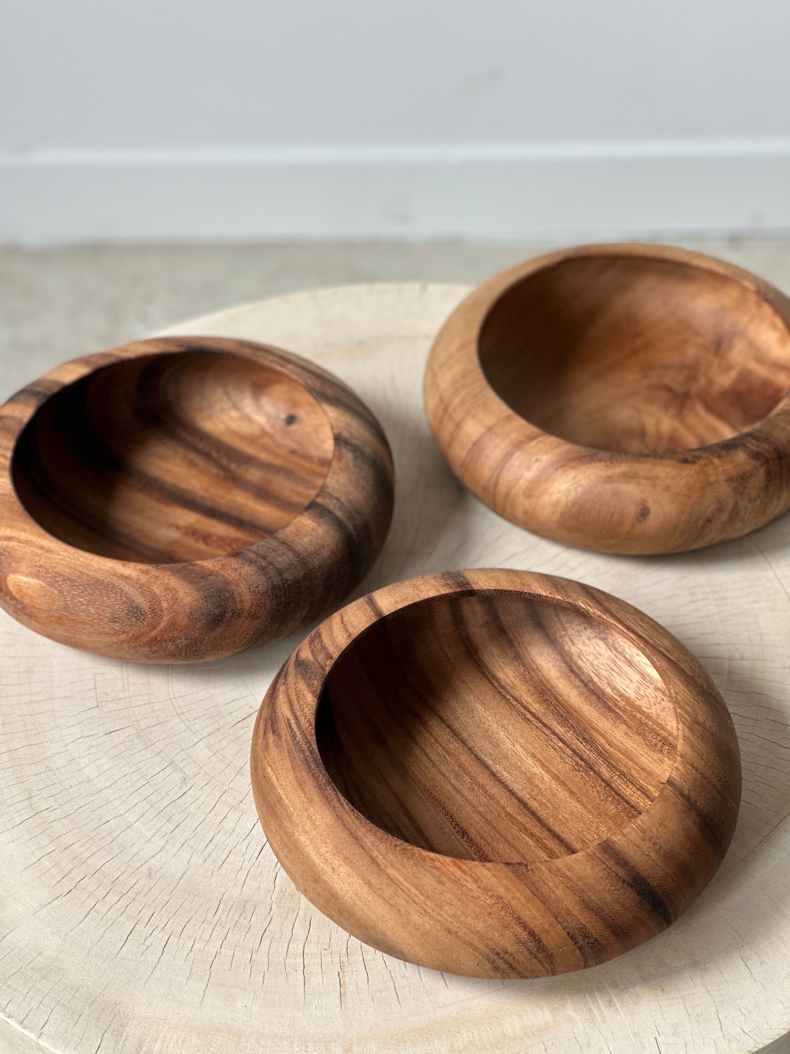 Bowl or monoxyl teak cut d:25.5