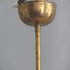Art Deco Pendant Lamp, Beige Marble, Brass Suspension - 1930s