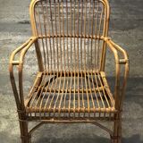 Paire de fauteuils en rotin