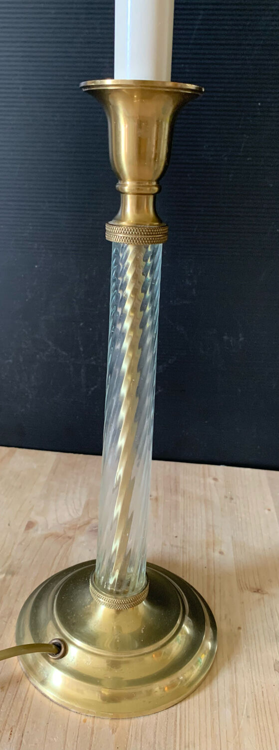 Glass and gilded metal lamp foot Laura Ashley