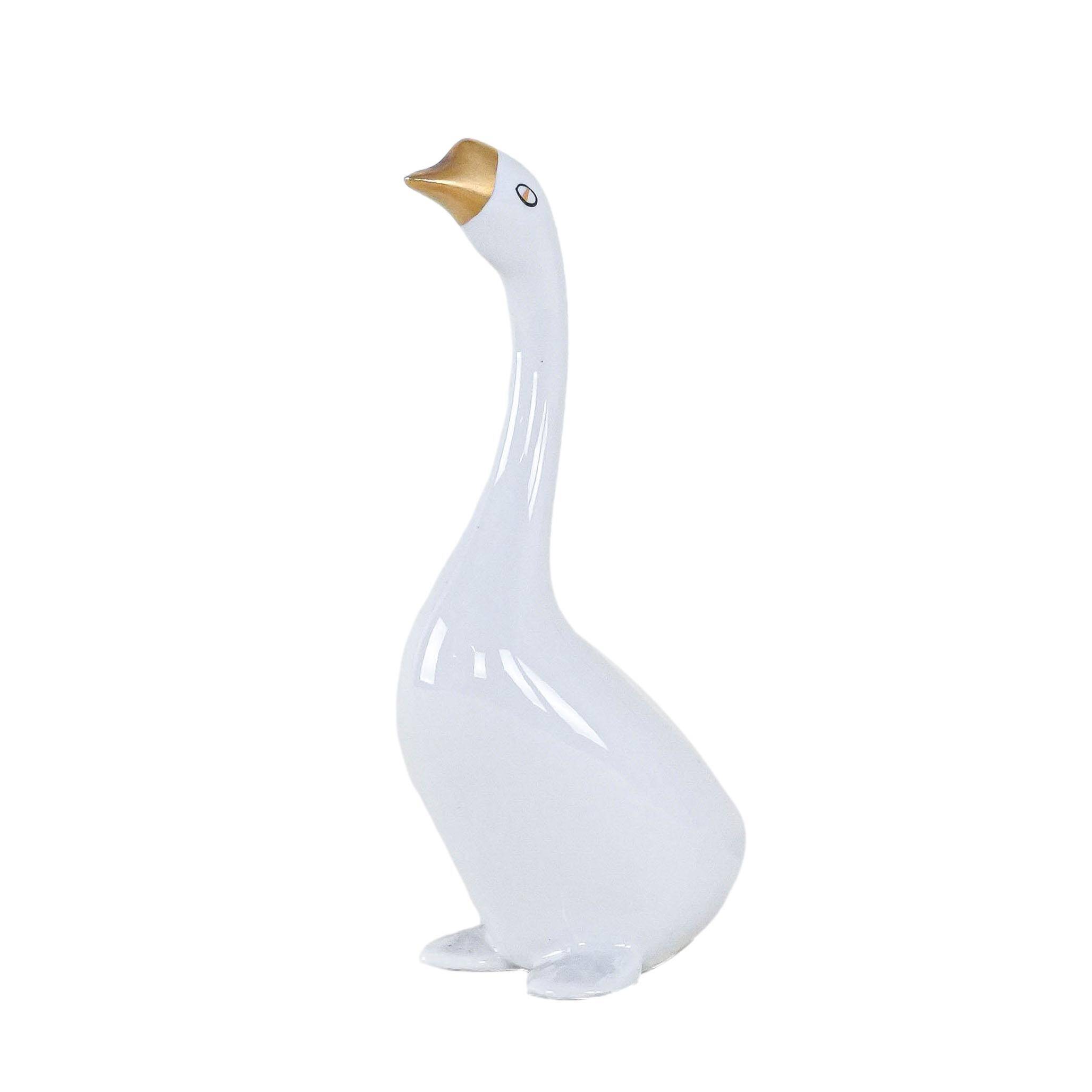 Porcelain goose figurine, Hungarian design, 1960s,manufactured by Holloháza