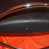 Vintage armchair in imitation leather and chrome steel tube