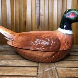 Old michel caugant terrine pheasant shape vintage ceramic
