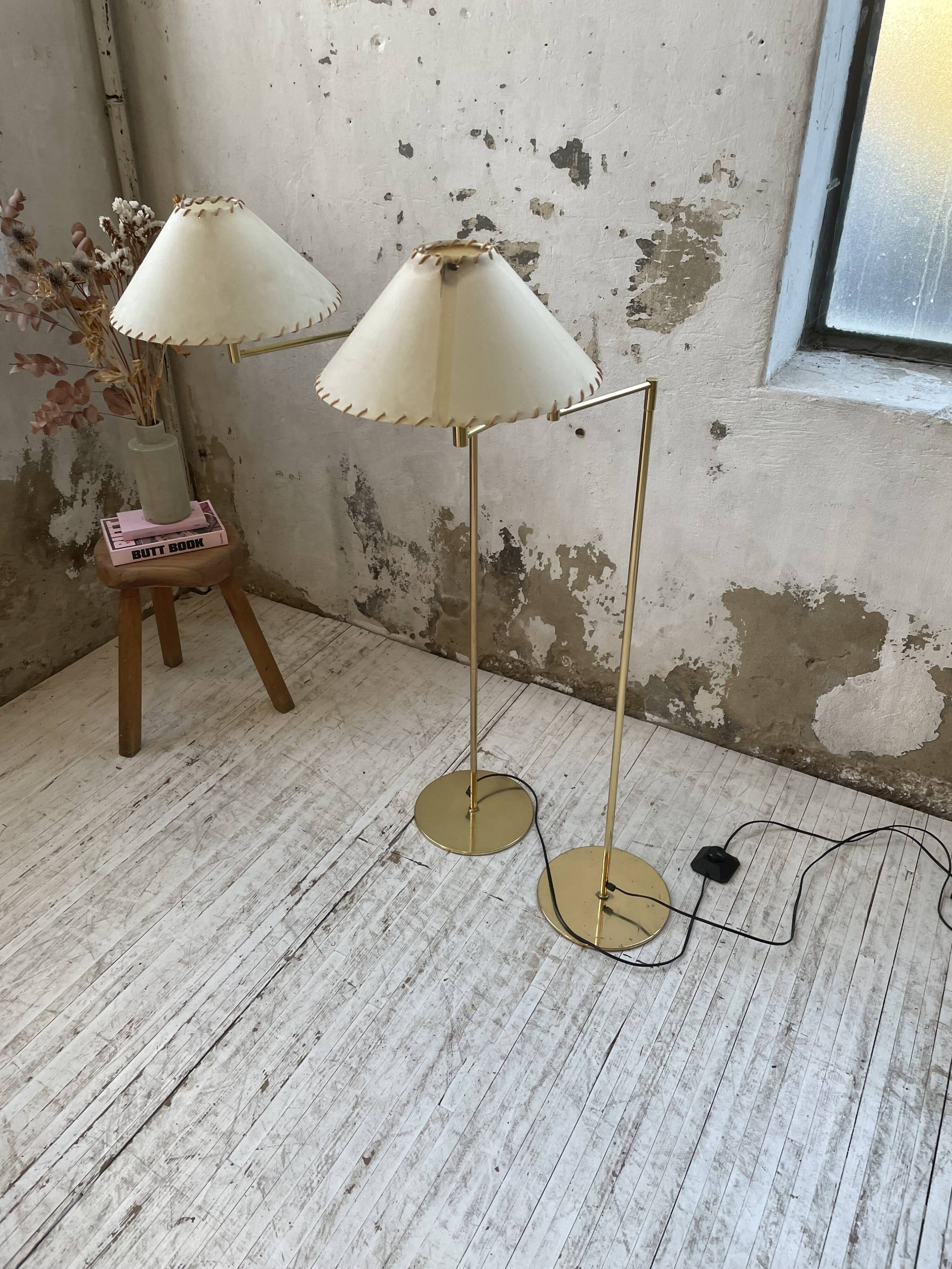 Pair of SCE floor lamps articulated brass 70s