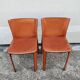 Postmodern pair of leather chairs by Giancarlo Vegni for Fasem 1984