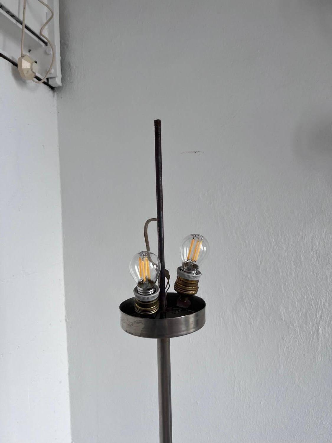 Stilnovo Floor Lamp in Metal, Marble and Opaline Glass, 1950s Rare Decorative