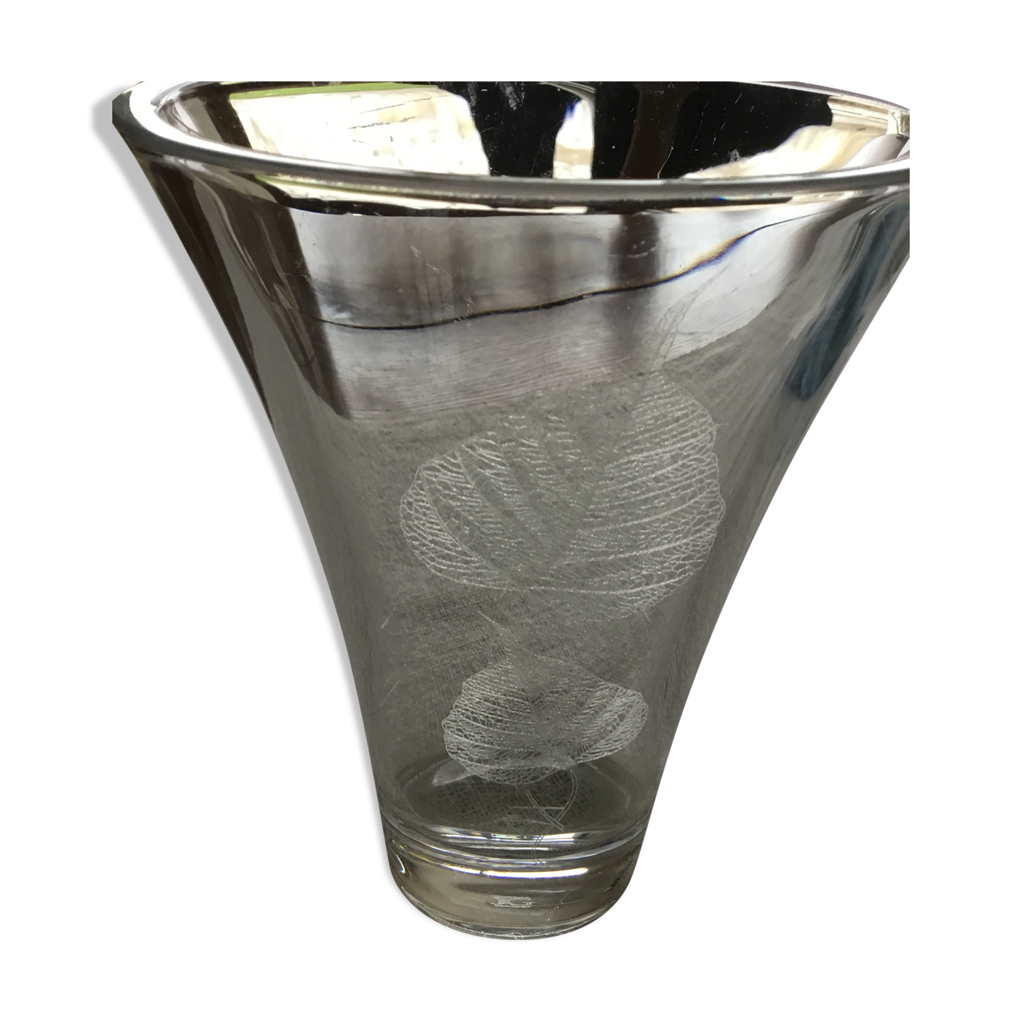 Thick glass vase