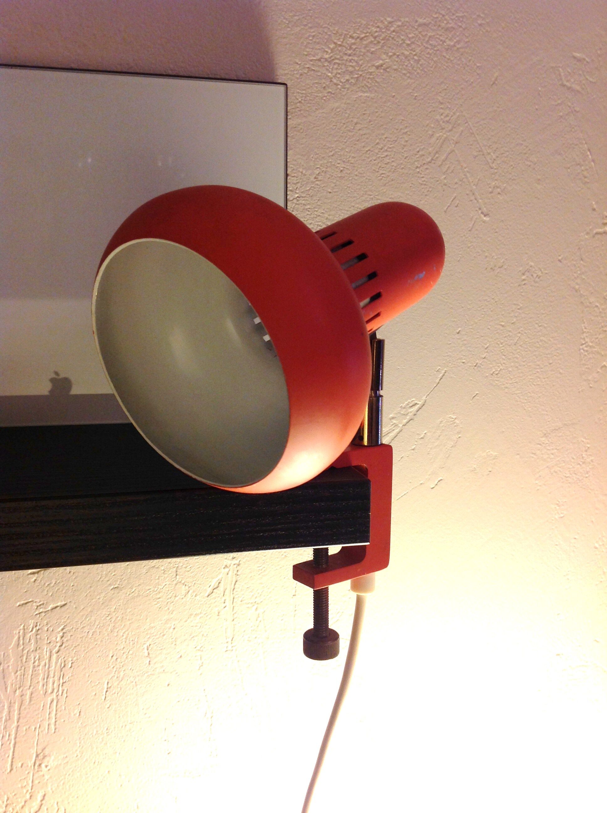 Orange articulated lamp vintage 60/70