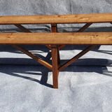 Old farmhouse table 248 cm and its two benches