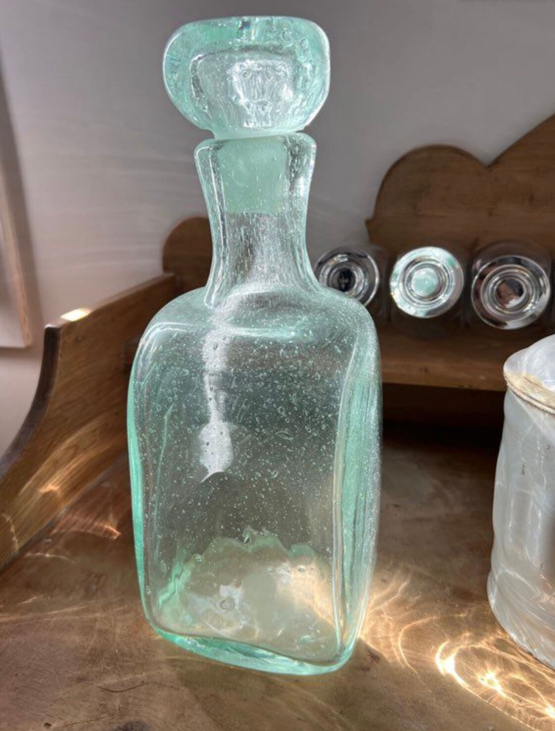 Plown green decanter