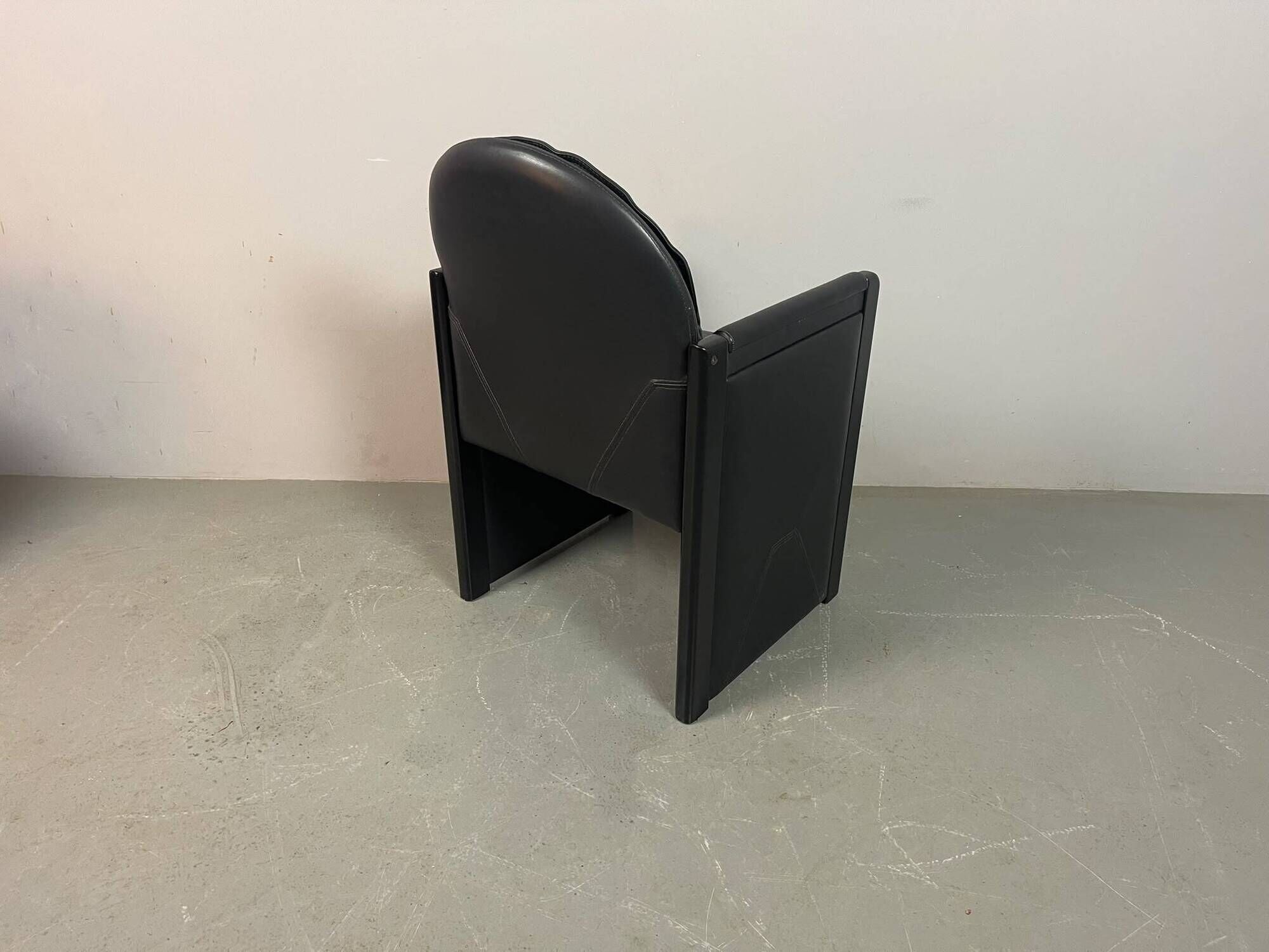 Mid-Century Bulo Belgium Armchair in Black Leather – Postmodern / Memphis
