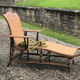 Old rattan lounger.