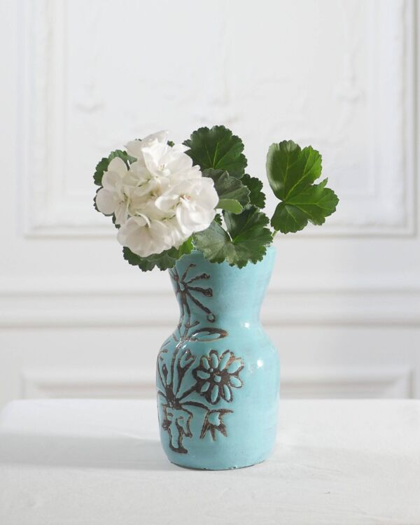 Rare vase de Roger Capron (1922-2006) à épaulement en faïence.