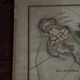 Color engraving under glass, plan of Isle Daix, 18th century