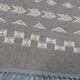 Hand-made grey and white wool rug 138x72cm