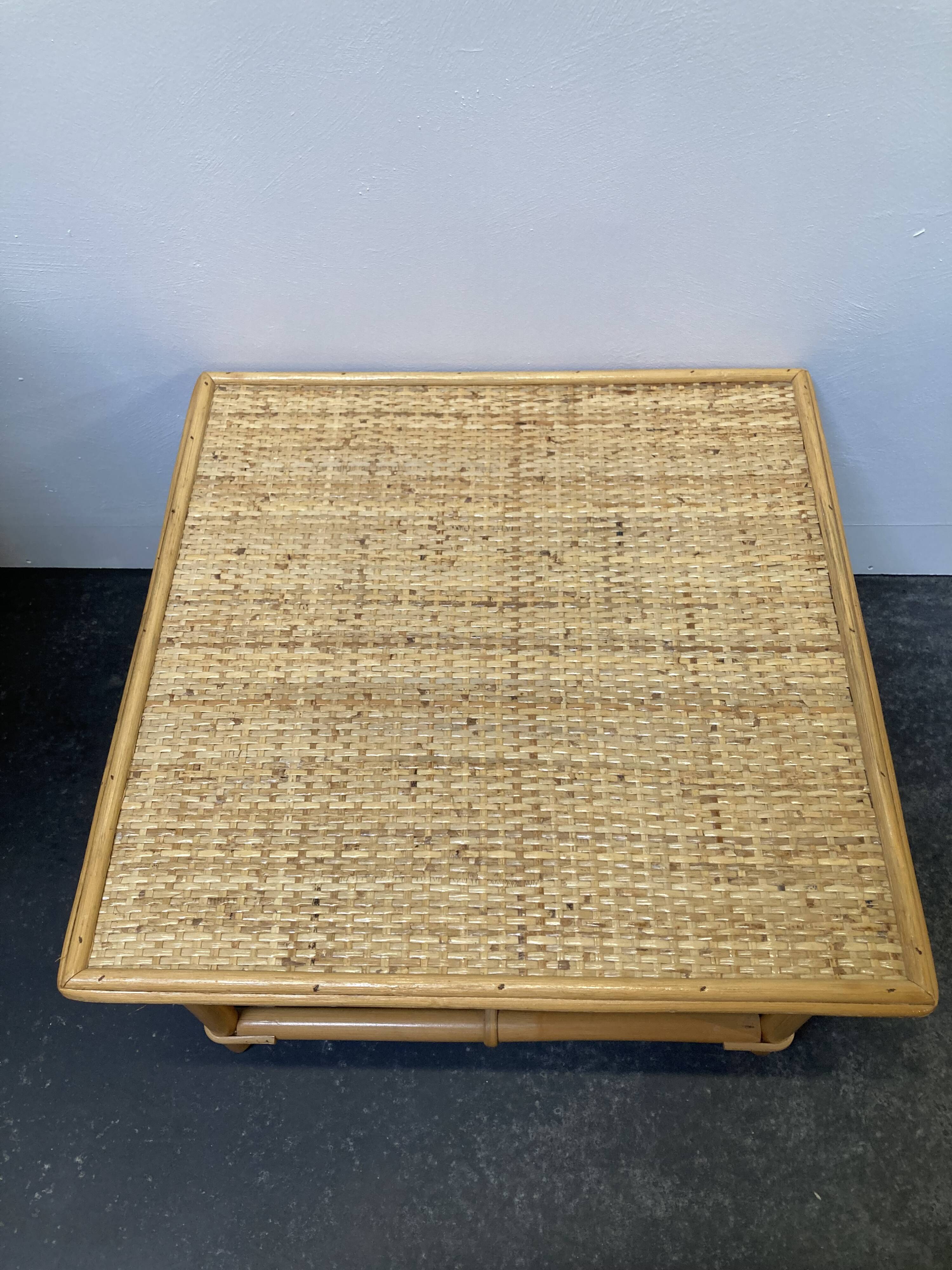 Vintage rattan coffee table