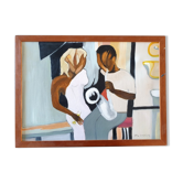 M.L Gourlay - Oil on canvas - "The saxophonist"