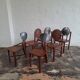Set of 6 mid century Brutalist teak and steel dining chairs, 1960s