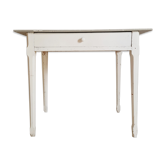 Table de ferme blanche et grise avec son tiroir