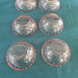 Series of 6 cups in pink glass France