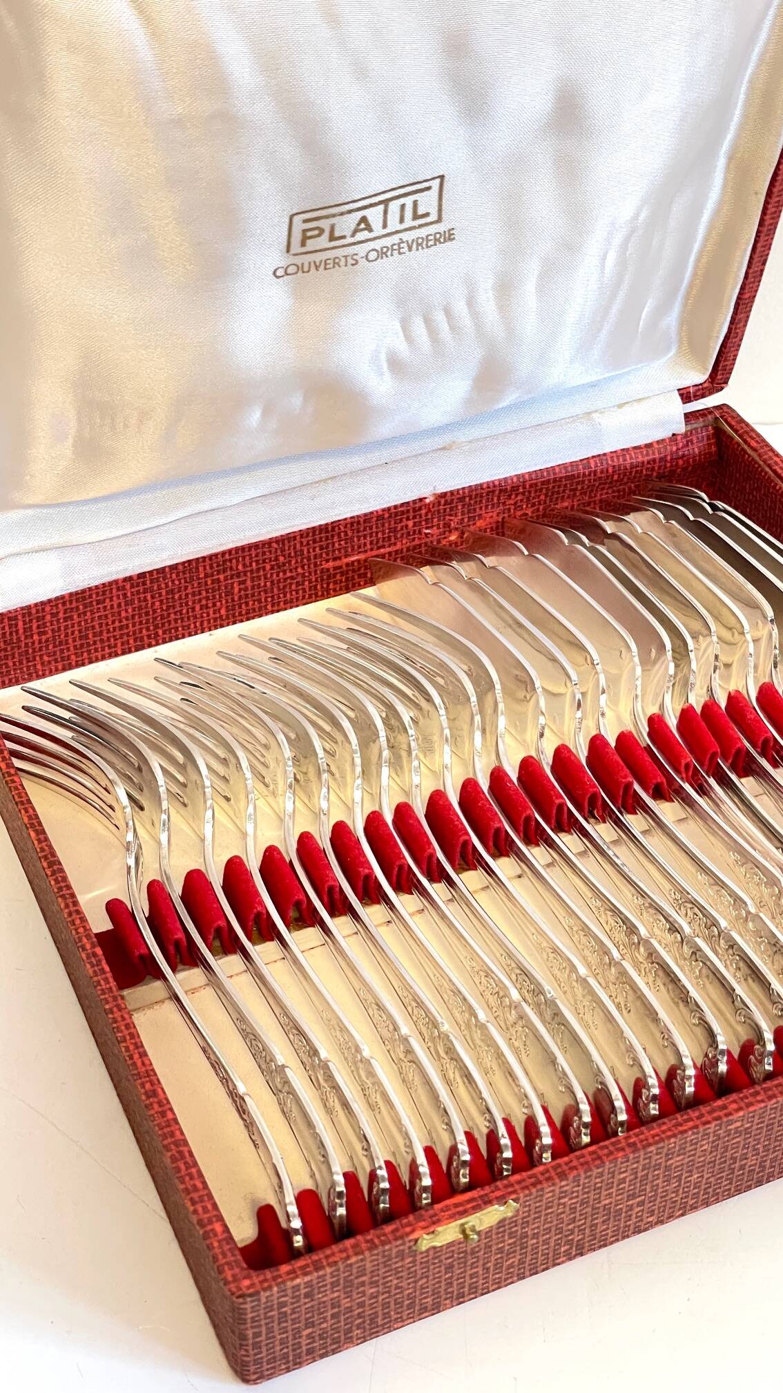 PLATIL 12 Couverts à Poisson  Métal Argenté