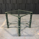 Table d’appoint en fer et vert patine antique
