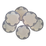 Vintage Moulin des et Hamage Orchies Pantin Earthenware Deep Plates