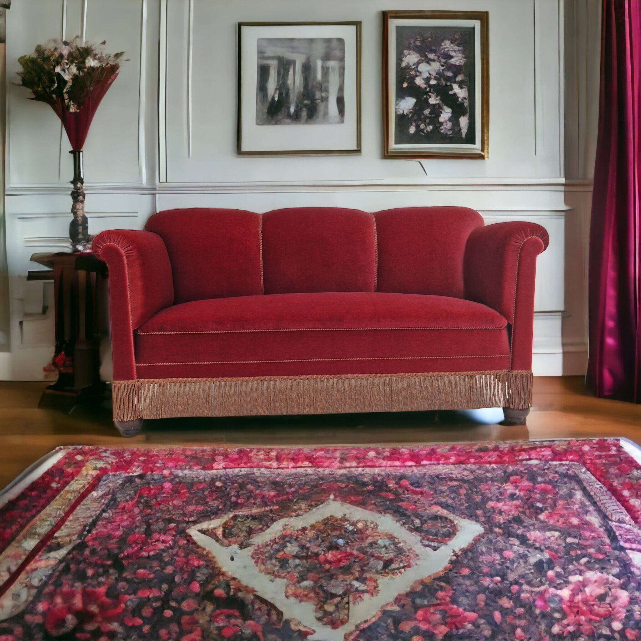 1960s, Danish vintage 2 seater sofa, velours