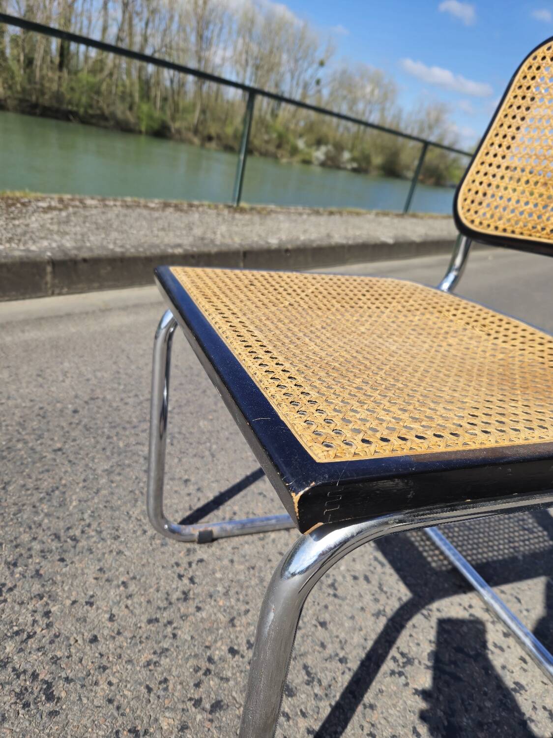 Marcel Breuer B32 chair in original cane signed Italy