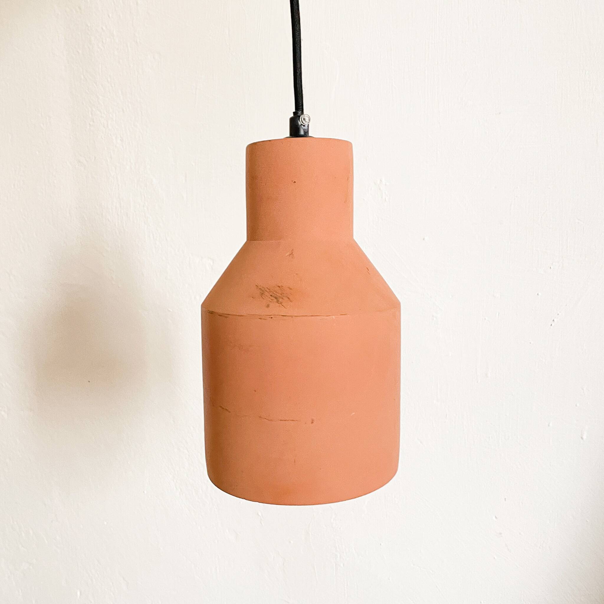 Terracotta lampshade pendant light