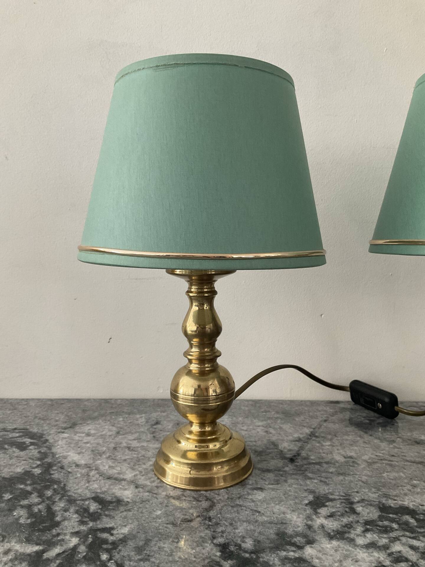 Pair of vintage brass lamps from the 70s.