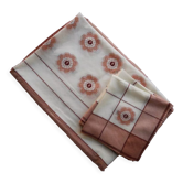 Pink tablecloth and its 8 towels, Langeais model