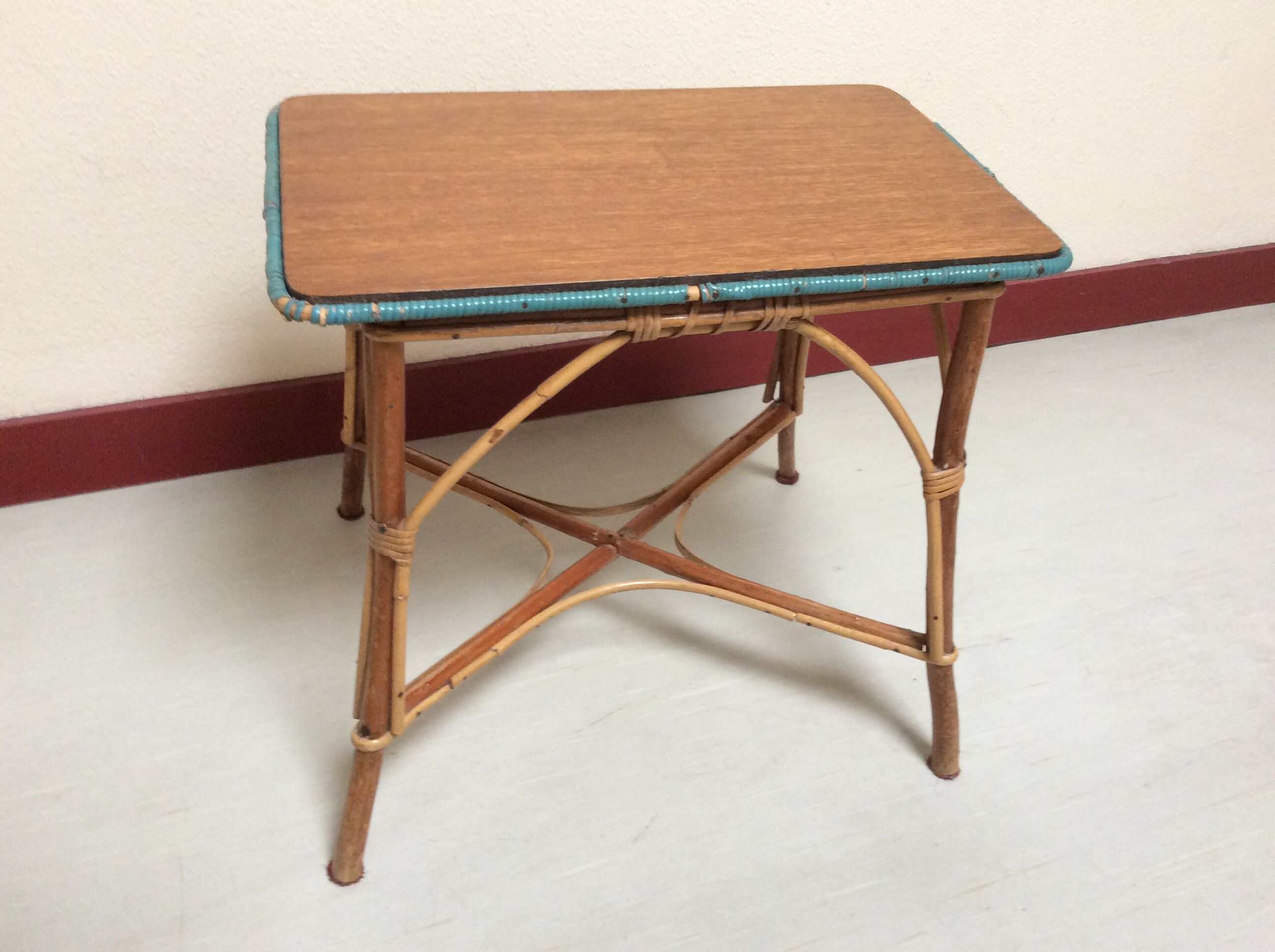 Old rattan coffee table