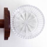 Vintage glass and teak candy box