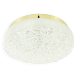 Large Mid-Century Modern Murano Ice Glass Flush Mount from Doria, 1960s