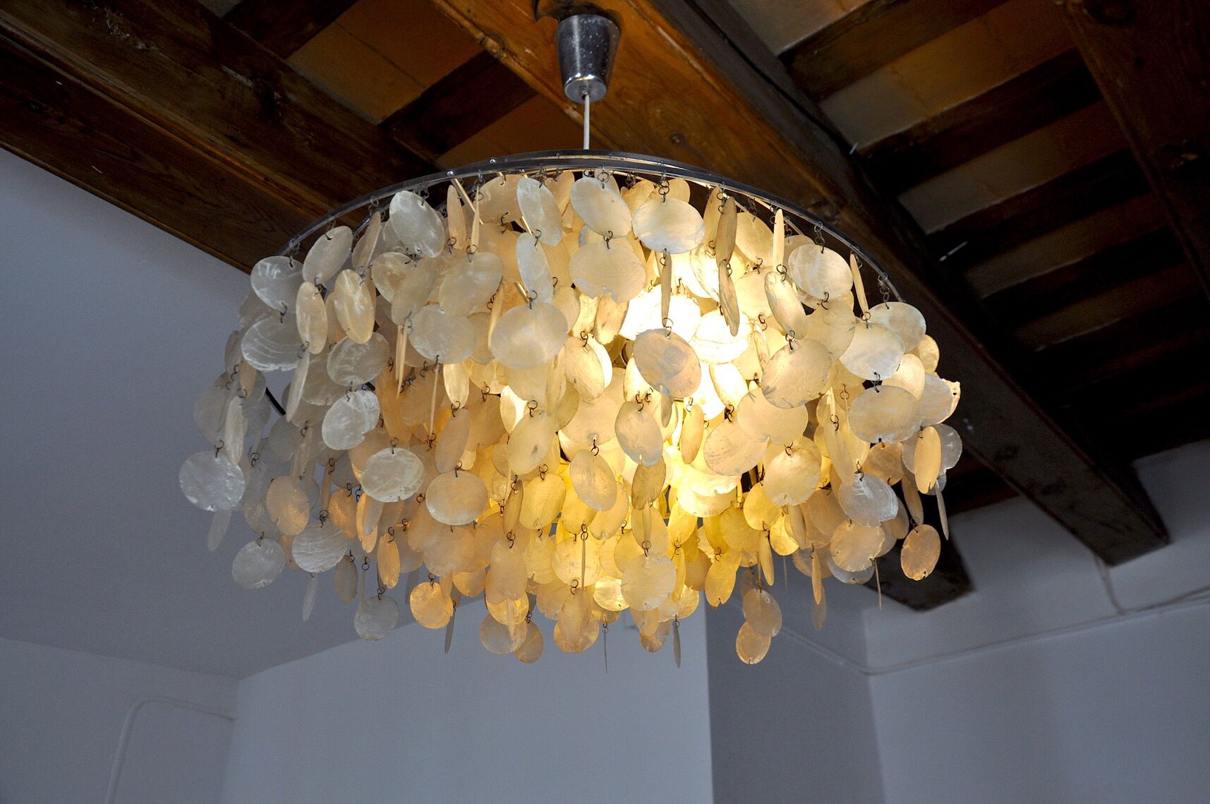 Mother-of-pearl chandelier, 4 levels, 1980, France