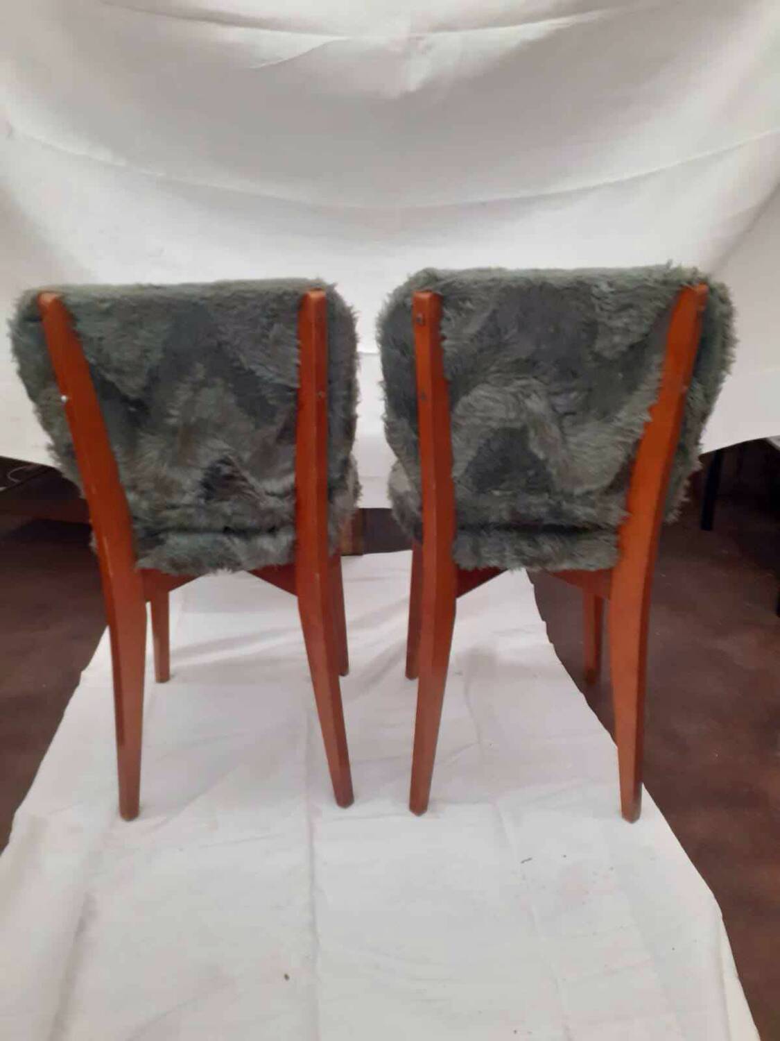 Pair of vintage furry chairs