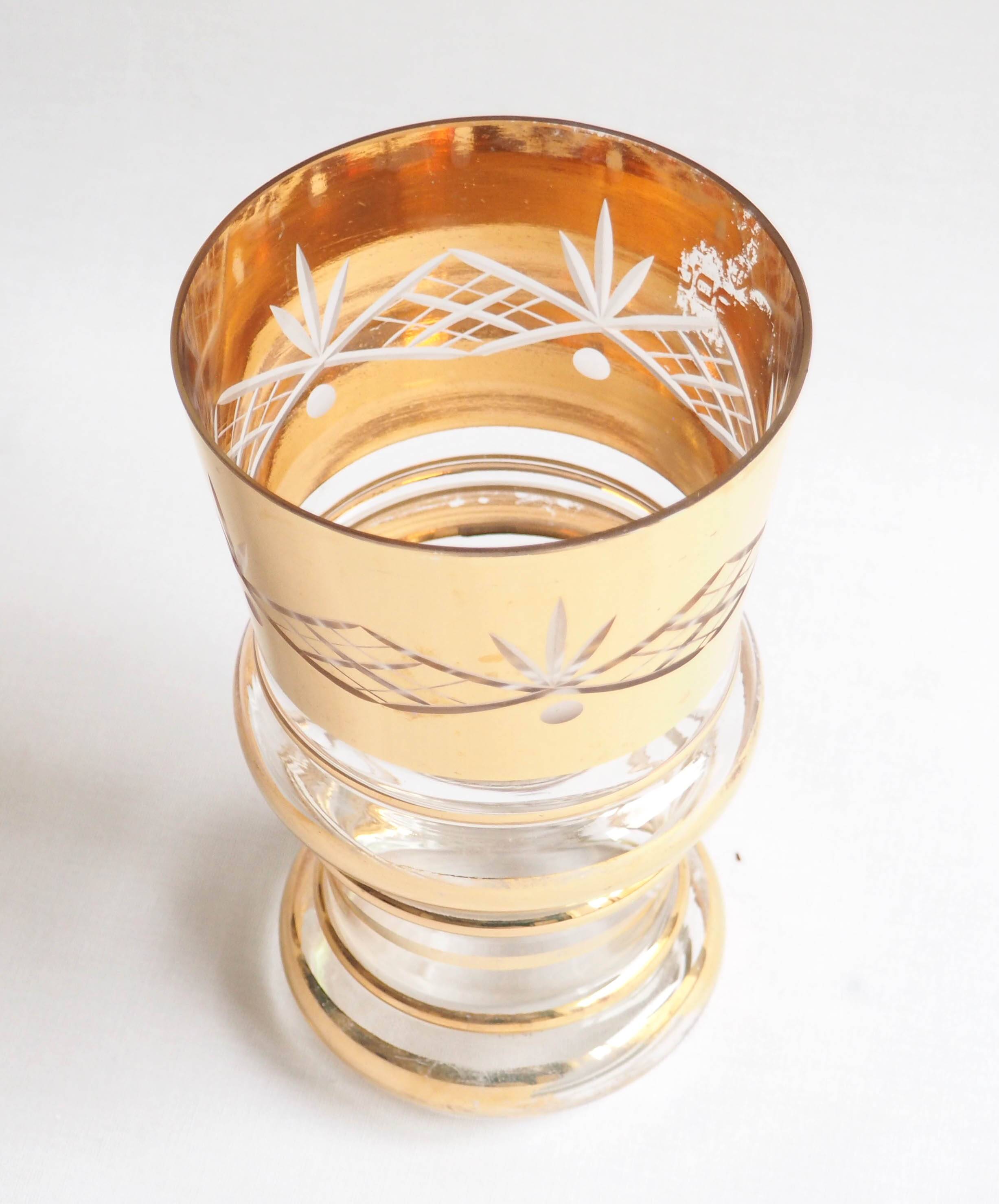 Glass and gold vase 1940s